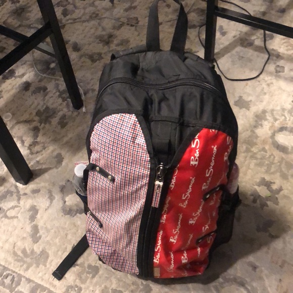 Ben Shermen Men’s Red Black Large Backpack Size 20”x12”x10” - Picture 10 of 16